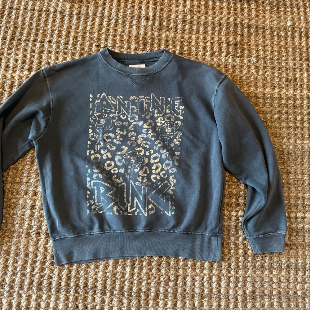 ANINE BING RAMONA PAW CHARCOAL SWEATSHIRT EXCELLENT USED CONDITION